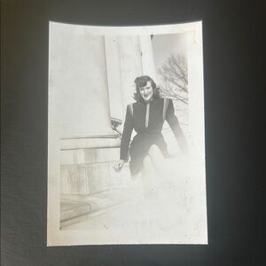 Vintage 1940s Woman Black and White Photograph
